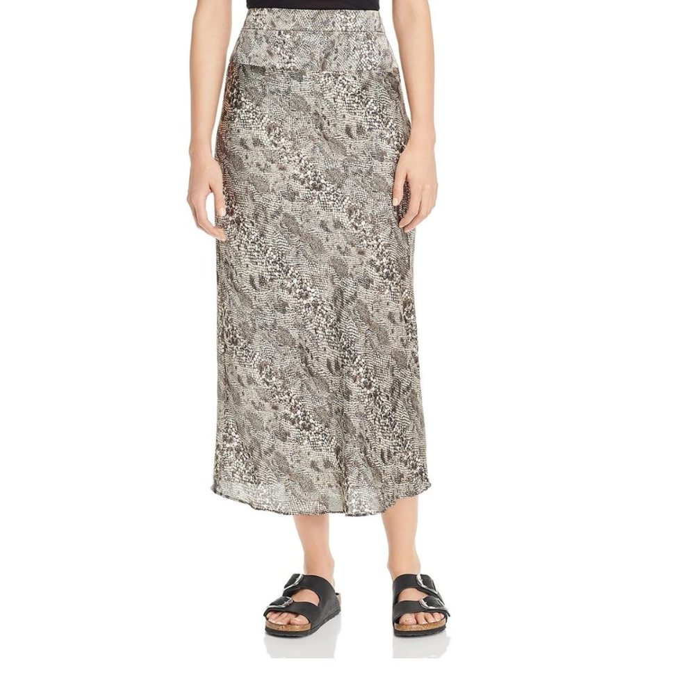 Free People Normani Satin Midi Skirt